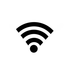 Wireless and wifi icon or sign for remote internet access. Podcast vector symbol.
