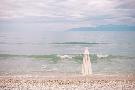 Beach umbrella against the sea