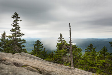 Rain shower in the valley, seen from Mt. Kearsarge summit.