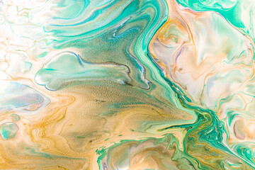 Green Acrylic pour Liquid marble abstract surfaces Design.