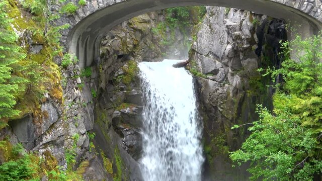 The Christine Falls in the Mount Rainier National Park, Washington USA