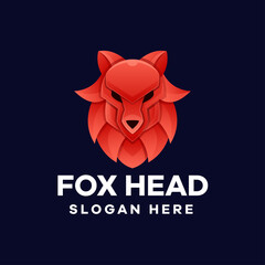 Fox Head Gradient Logo Design
