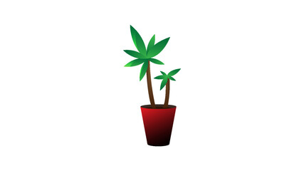 yucca plante vecteur pot rouge