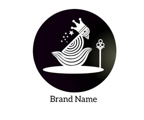 Queen owl logo for brand name.