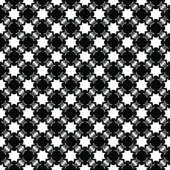 Black and white surface pattern texture. Bw ornamental graphic design. Mosaic ornaments. Pattern template. Vector illustration.