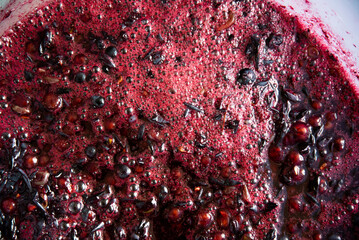 Grape pulp of red wine from a dark grape variety