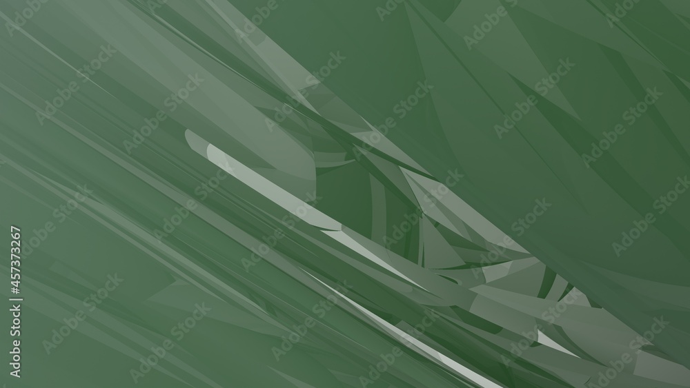 Poster abstract green background in the form of broken lines and a gradient. rendering image