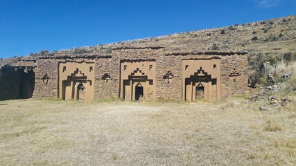 Inca architecture in temple of the virgin isla de la luna bolivia 