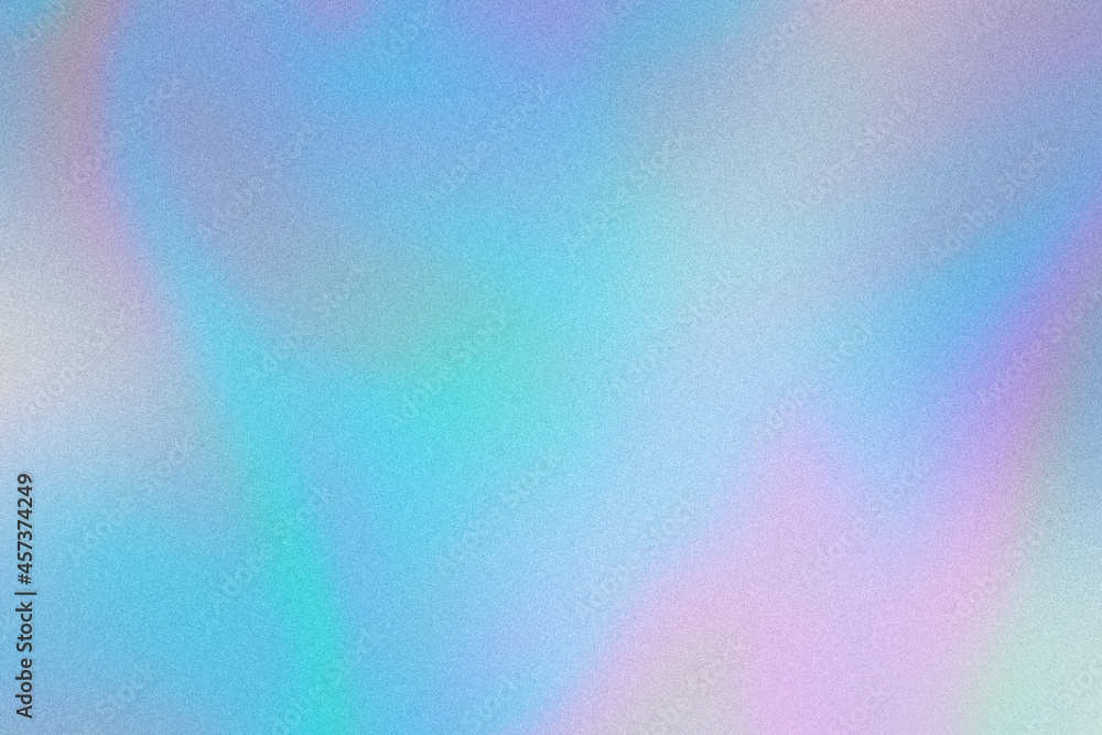 Poster Abstract pastel holographic blurred grainy gradient background texture. Colorful digital grain soft noise effect pattern. Lo-fi multicolor vintage retro design.