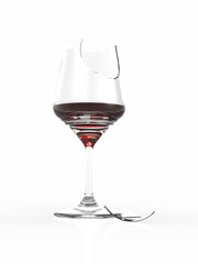 Broken wine glass