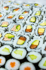 Prepared and ready sushi set.