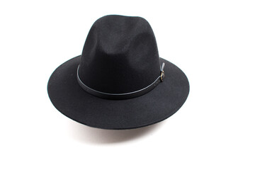 womens black hat hat with leather strap