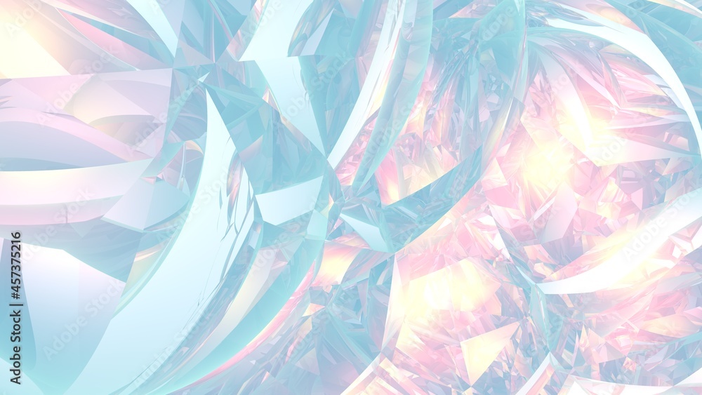 Poster abstract background in the form of broken lines and gradient. crystal. rendering an image.