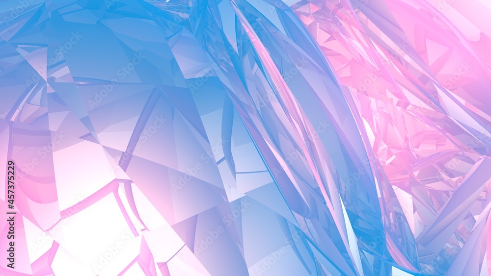 Poster abstract background in the form of broken lines and gradient. crystal. rendering an image.