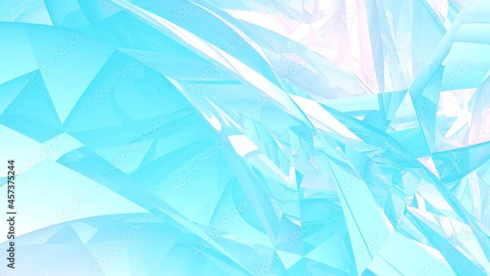 Poster abstract background in the form of broken lines and gradient. crystal. rendering an image.