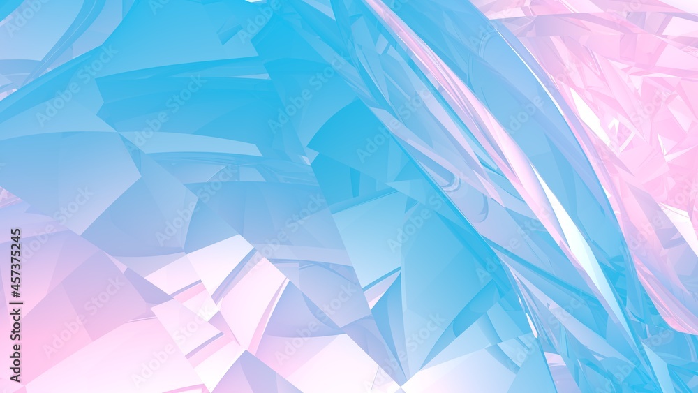 Poster abstract background in the form of broken lines and gradient. crystal. rendering an image.