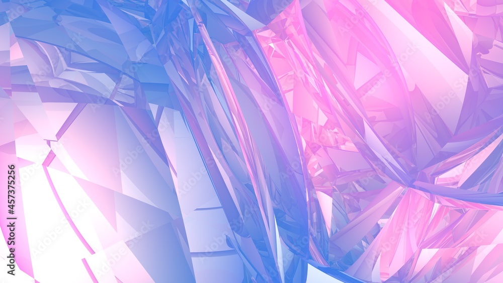 Poster abstract background in the form of broken lines and gradient. crystal. rendering an image.