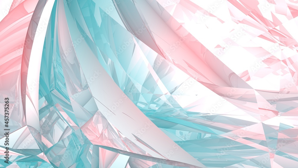 Poster abstract background in the form of broken lines and gradient. crystal. rendering an image.