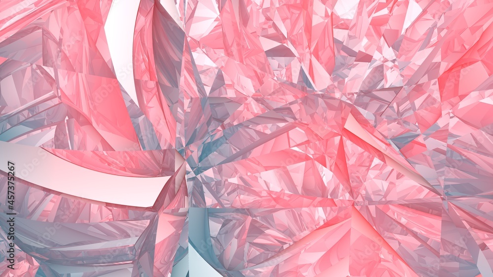 Poster abstract background in the form of broken lines and gradient. crystal. rendering an image.