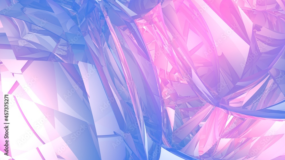Poster abstract background in the form of broken lines and gradient. crystal. rendering an image.