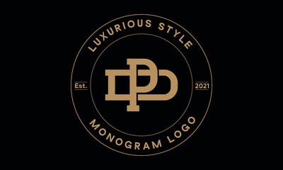 pd or dp monogram abstract emblem vector logo template