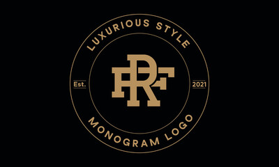 rf or fr monogram abstract emblem vector logo template