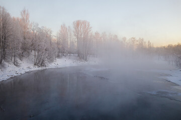 Winter frosty landscape