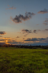 Sunset near Michalova village in national park Muranska planina
