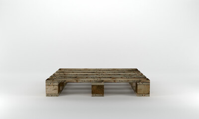 Front View Wooden pallet 3d render