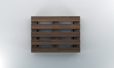 Top View Brown Wooden pallet 3d render