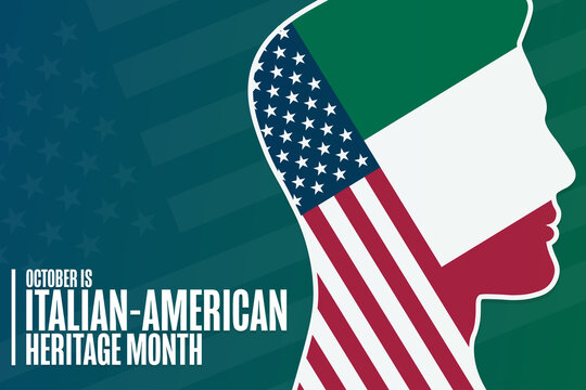 October is Italian-American Heritage Month. Holiday concept. Template for background, banner, card, poster with text inscription. Vector EPS10 illustration.