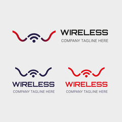 W Letter Logo. Wireless Logo. Logo Template.