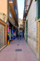 Fototapeta premium Streets of the historic center of Zaragoza. ZARAGOZA, SPAIN, 09-16-2021