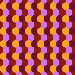 Seamless pattern. Hexagons ornament. Tiles background. Hexahedrons wallpaper. Ethnic motif. Geometrical backdrop. Digital paper. Geometric web designing. Mosaic textile print. Vector art work.