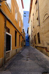  Streets of the historic center of Zaragoza. ZARAGOZA, SPAIN, 09-16-2021