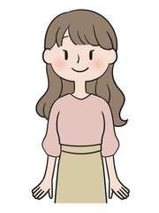 Obraz premium 自然に笑う私服女性