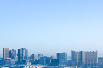 General view of cityscape with multiple modern buildings and skyscrapers in the morning - Powered by Adobe
