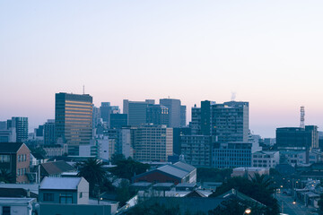 General view of cityscape with multiple modern buildings and skyscrapers in the morning - Powered by Adobe