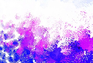 Light Purple vector doodle template with branches.