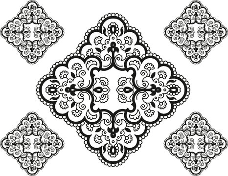 Tribal Pattern Paisley design, Royalty Free Cliparts, Stock Illustration with seamless border