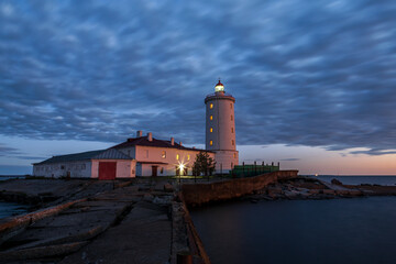 The oldest lighthouse in Russia. Tolbukhin near Kotling Island