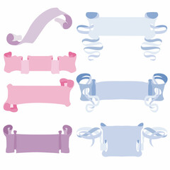 vector set paper ribbon in colors