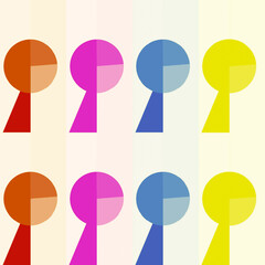 set of colorful lollipops, abstract background with colorful symbols, geometric shaped decorative art template, graphic design illustration wallpaper, seamless pattern