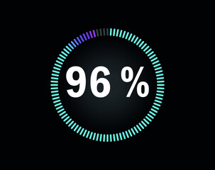 Percent circle diagram showing 96% - indicator with blue to pink gradient