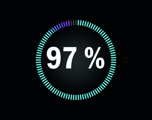 Percent circle diagram showing 97% - indicator with blue to pink gradient