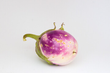 White-lilac eggplant fruit(s) - Rotondo Bianca