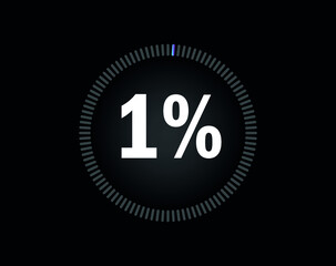 Percent circle diagram showing 1% - indicator with blue to pink gradient