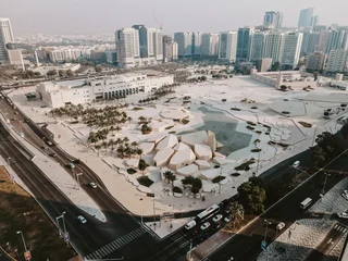 Gordijnen Aerial view of Abu Dhabi cityscape © Abdul Rahman Al Shamsi/Wirestock