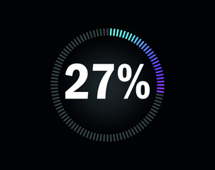 Percent circle diagram showing 27% - indicator with blue to pink gradient