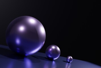 3d beatifully rendered purple balls with shining material